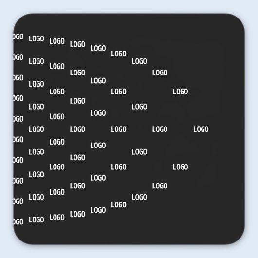 Ihr Logo Einzigartiges Muster | Schwarz (bearbeitb Quadratischer Aufkleber