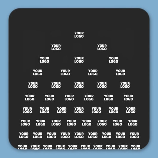 Ihr Logo Einzigartiges Muster | Schwarz (bearbeitb Quadratischer Aufkleber