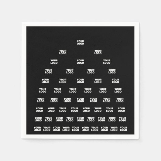 Ihr Logo Einzigartiges Muster | Schwarz (bearbeitb Serviette (Vorderseite)