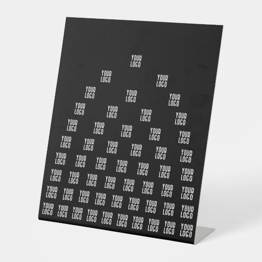 Ihr Logo Einzigartiges Muster | Schwarz (bearbeitb Sockelschild (Vorderseite)