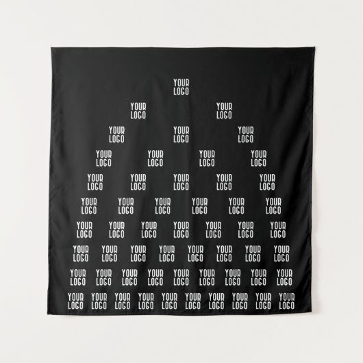 Ihr Logo Einzigartiges Muster | Schwarz (bearbeitb Wandteppich (Vorderseite)