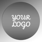 Ihr Logo & Elegant Moderne Dunkelgrau Ombre Runder Aufkleber