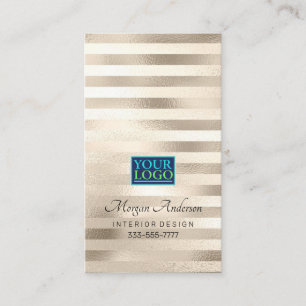 Ihr Logo Elegant Professionell Platin Gestreift 2 Visitenkarte