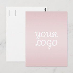 Ihr Logo & Elegantes modernes Blush-Pink-Ombre Postkarte
