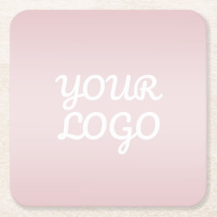 Ihr Logo & Elegantes modernes Blush-Pink Ombre Rechteckiger Pappuntersetzer