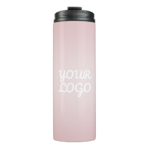 Ihr Logo & Elegantes modernes Blush-Pink-Ombre Thermosbecher