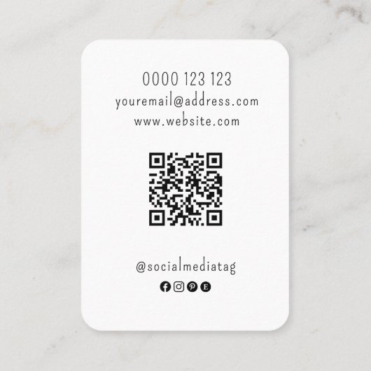 Ihr Logo-Erscheinen zeigt den QR-Code für Social M Visitenkarte (Rückseite)