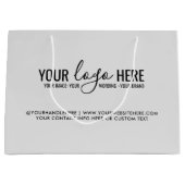 Ihr Logo-Event-Unternehmen Branding Grau Große Geschenktüte (Vorderseite)