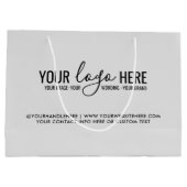 Ihr Logo-Event-Unternehmen Branding Grau Große Geschenktüte (Rückseite)