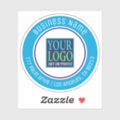 Ihr Logo, Firmenname, Anschrift, Blauer Kreis Aufkleber (Blatt)