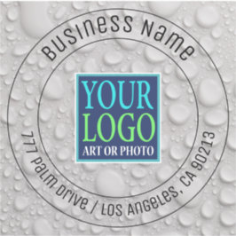 Ihr Logo, Firmenname, Anschrift, Wasser-Tropfen Aufkleber