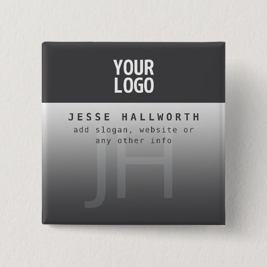 Ihr Logo, Firmenname & Monogramm Button (Vorderseite)