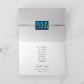 Ihr Logo-Firmenname, Silberstreifen auf Grau Dankeskarte (Innenseite)