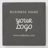 Ihr Logo Firmenname & Webseite oder Slogan Steinuntersetzer (Vorderseite)