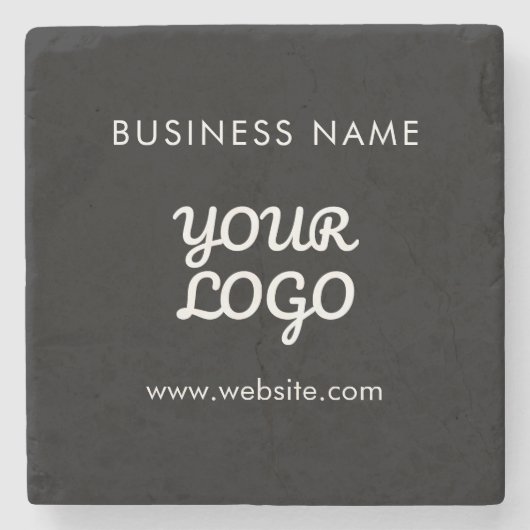 Ihr Logo Firmenname & Website oder Slogan Steinuntersetzer (Vorderseite)