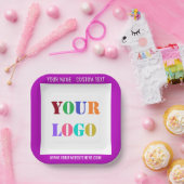 Ihr Logo Foto Text und Farben Party Papier Teller (Party)