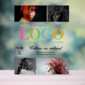 Ihr Logo Fotos QR Code Social Media Promo Acrylschild (Neutral)