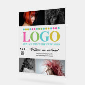 Ihr Logo Fotos QR Code Social Media Promo Acrylschild (Winkel)