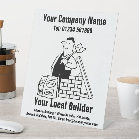 Ihr Logo für das Design des lokalen Builder-Cartoo Sockelschild (In Situ)