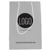 Ihr Logo geht hier, kundenspezifische Mod grau Mittlere Geschenktüte (Vorderseite)