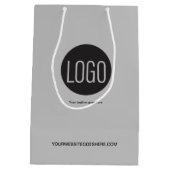 Ihr Logo geht hier, kundenspezifische Mod grau Mittlere Geschenktüte (Rückseite)