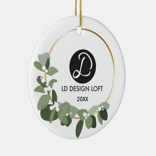 Ihr Logo geht hier Weihnachten Keramik Ornament (Rechts)