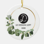 Ihr Logo geht hier Weihnachten Keramik Ornament (Vorne)