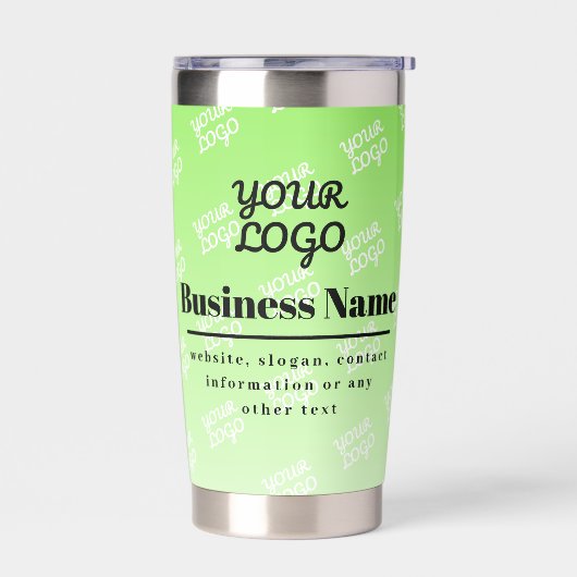 Ihr Logo + gepflasterte Logos Hintergrund und bear Thermobecher (Links)