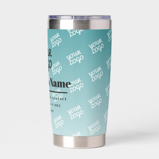 Ihr Logo gepflegtes Logo und bearbeitbares Ombre Thermobecher (Rückseite)