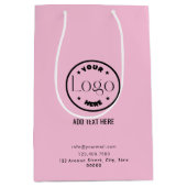 Ihr Logo-Geschäft Beruflich Pink | QR-Code Mittlere Geschenktüte (Vorderseite)