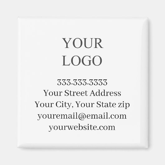 Ihr Logo-Geschäft Magnet (Vorne)