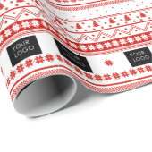 Ihr Logo-Geschäft Normal Weihnachtsrot weiß Geschenkpapier (Rolleneckpunkt)