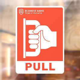 Ihr Logo-Geschäft | Ziehen Sie die Tür. Fensteraufkleber