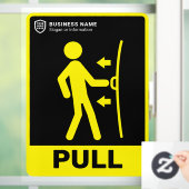 Ihr Logo-Geschäft | Ziehen Sie die Tür. Fensteraufkleber (Zuhause)