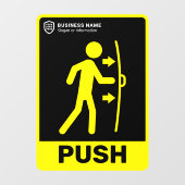 Ihr Logo-Geschäft | Zum Öffnen der Tür drücken Fensteraufkleber (Blatt)