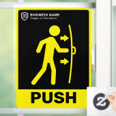 Ihr Logo-Geschäft | Zum Öffnen der Tür drücken Fensteraufkleber (Zuhause)