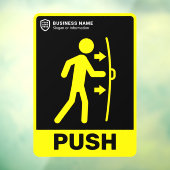 Ihr Logo-Geschäft | Zum Öffnen der Tür drücken Fensteraufkleber (Blatt 3)