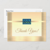 Ihr Logo, Geschäftsname, Botschaft, Gold Vielen Da Postkarte (Vorne/Hinten)