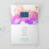 Ihr Logo, Geschäftsname, Lila und orange Tinte Dankeskarte (Innenseite)