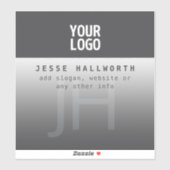 Ihr Logo, Geschäftsname und Monogramm Aufkleber (Blatt)