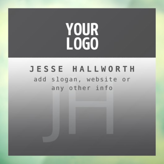 Ihr Logo, Geschäftsname und Monogramm Fensteraufkleber (Blatt 3)