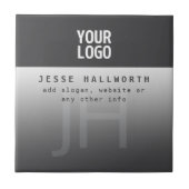 Ihr Logo, Geschäftsname und Monogramm Fliese (Vorderseite)