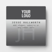 Ihr Logo, Geschäftsname und Monogramm Fotoplatte (Vorderseite)