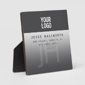 Ihr Logo, Geschäftsname und Monogramm Fotoplatte (Vorderseite)