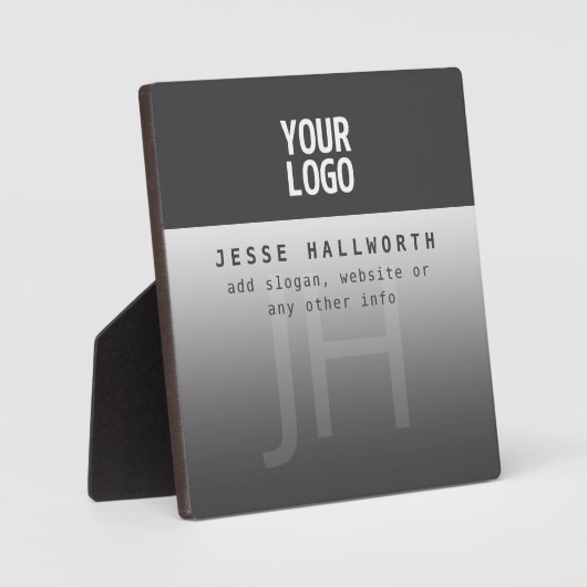 Ihr Logo, Geschäftsname und Monogramm Fotoplatte (Vorderseite)