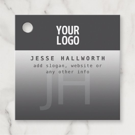 Ihr Logo, Geschäftsname und Monogramm Geschenkanhänger (Vorderseite)