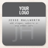 Ihr Logo, Geschäftsname und Monogramm Rechteckiger Pappuntersetzer (Vorderseite)