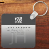 Ihr Logo, Geschäftsname und Monogramm Schlüsselanhänger (Rückseite)
