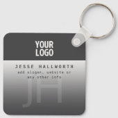 Ihr Logo, Geschäftsname und Monogramm Schlüsselanhänger (Rückseite)