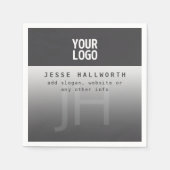 Ihr Logo, Geschäftsname und Monogramm Serviette (Vorderseite)